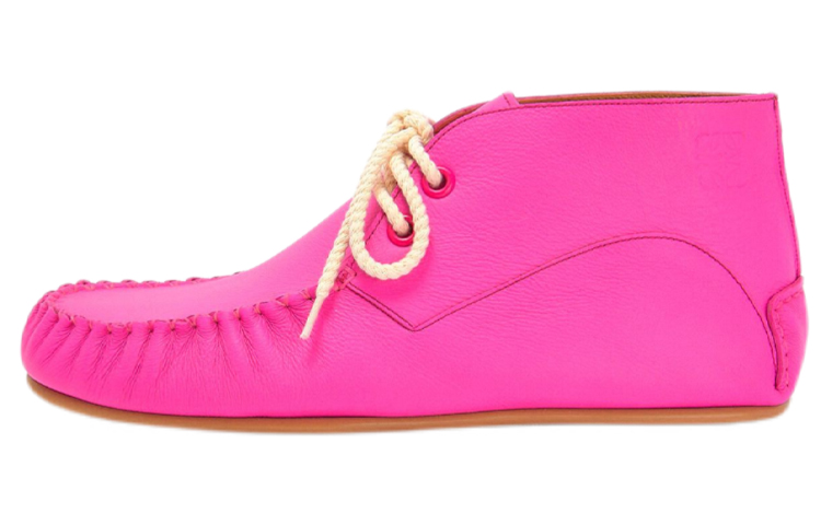 LOEWE Loafer with Laces 'Fluorescent Pink Calfskin'