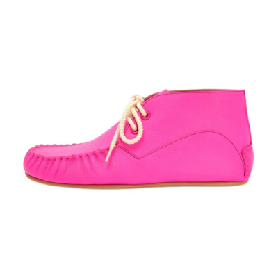 LOEWE Loafer with Laces 'Fluorescent Pink Calfskin'