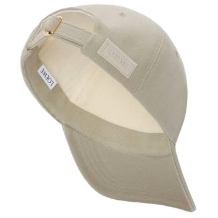 Shop LOEWE 标志设计帆布棉质金属橡胶男女通用灰色棒球帽 K820AA2X01-6579