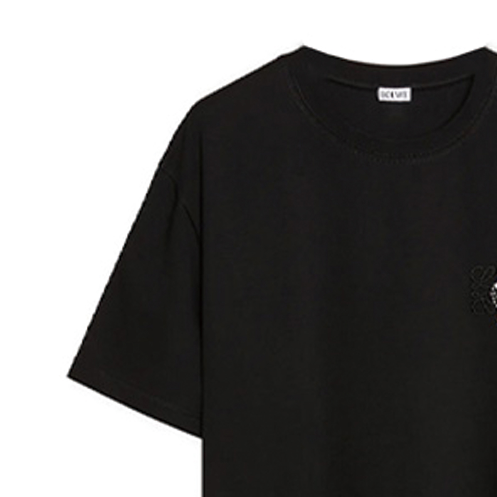 Purchase LOEWE 刺繡標誌黑色圓領T恤 H526Y22XAP-1100