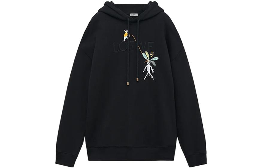 LOEWE Logo Embroidered Hoodie Black H526Y25X41-1100