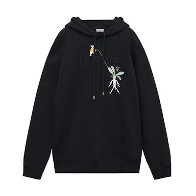 LOEWE Logo Embroidered Hoodie Black H526Y25X41-1100