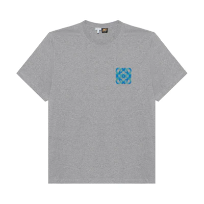 LOEWE Logo Embroidered Loose Fit Crew Neck Short Sleeve T-Shirt Men Grey. H616Y22X67-1440