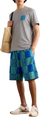 LOEWE Baju T Lengan Pendek Longgar Leher Bulat Logo Sulam Lelaki Kelabu. H616Y22X67-1440 Shop LOEWE Baju T Lengan Pendek Longgar Leher Bulat Logo Sulam Lelaki Kelabu. H616Y22X67-1440