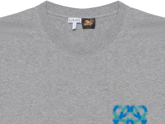 LOEWE Baju T Lengan Pendek Longgar Leher Bulat Logo Sulam Lelaki Kelabu. H616Y22X67-1440 Details for LOEWE Baju T Lengan Pendek Longgar Leher Bulat Logo Sulam Lelaki Kelabu. H616Y22X67-1440