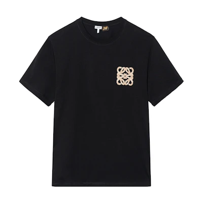 LOEWE Logo Embroidered Loose Fit Crew Neck T-Shirt SS24 Black. H616Y22X67-1100