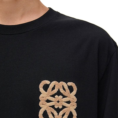 LOEWE Logo Embroidered Loose Fit Crew Neck T-Shirt SS24 Black. H616Y22X67-1100 Cheap LOEWE Logo Embroidered Loose Fit Crew Neck T-Shirt SS24 Black. H616Y22X67-1100