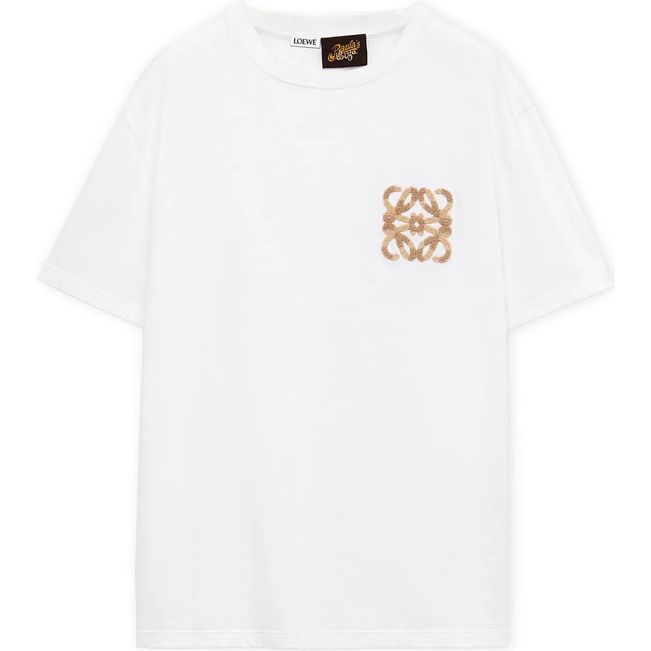 Order LOEWE Baju-T Crewneck Bersulam Logo Oversized SS24 Putih. H616Y22X67-2100