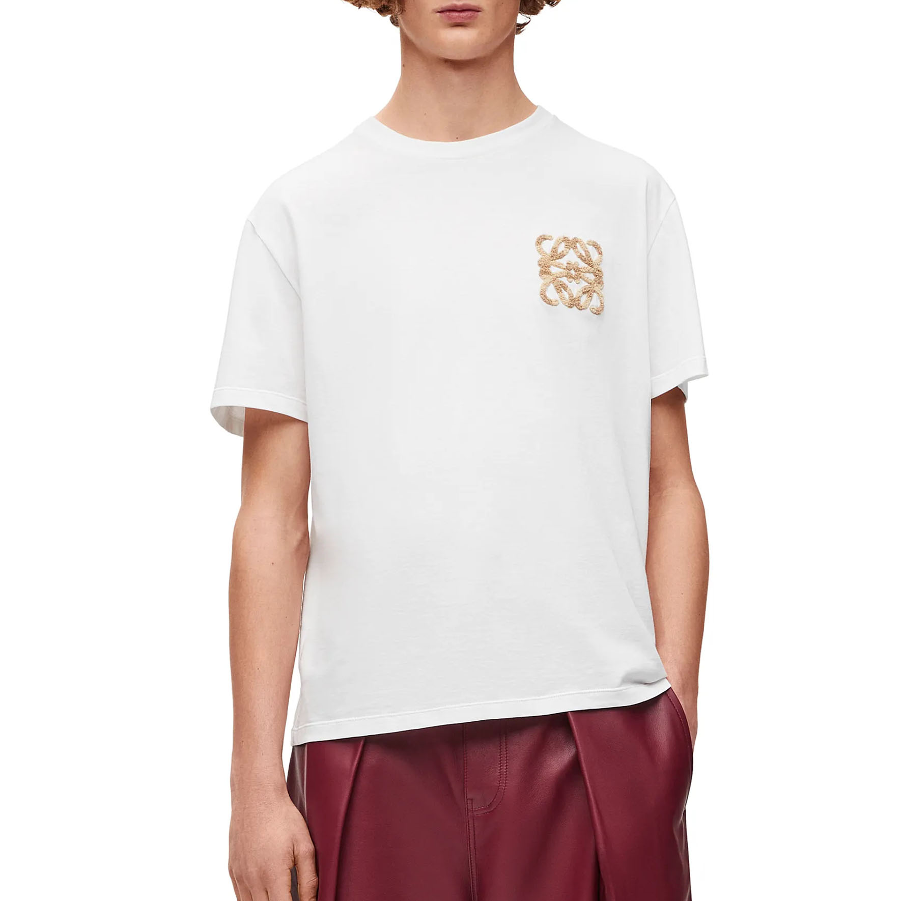 Purchase LOEWE Baju-T Crewneck Bersulam Logo Oversized SS24 Putih. H616Y22X67-2100