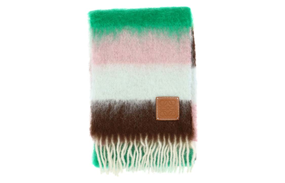 LOEWE Logo Patch Wool Scarf Multicolor F655257X153136