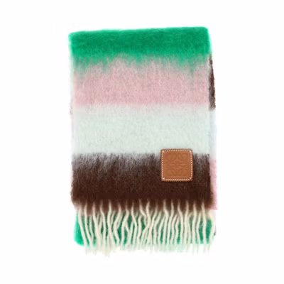 LOEWE Logo Patch Wool Scarf Multicolor F655257X153136