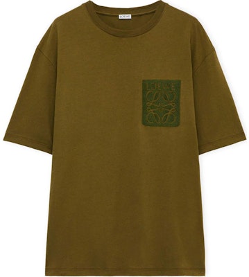 LOEWE Logo Print Crew Neck Short Sleeve T-Shirt Olive Green Mens. H526Y22XAT-4700 Buy LOEWE Logo Print Crew Neck Short Sleeve T-Shirt Olive Green Mens. H526Y22XAT-4700