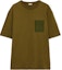 Buy LOEWE Logo Print Crew Neck Short Sleeve T-Shirt Olive Green Mens. H526Y22XAT-4700