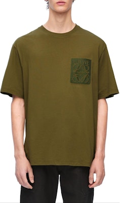 LOEWE Logo Print Crew Neck Short Sleeve T-Shirt Olive Green Mens. H526Y22XAT-4700 Shop LOEWE Logo Print Crew Neck Short Sleeve T-Shirt Olive Green Mens. H526Y22XAT-4700