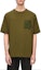 Shop LOEWE Logo Print Crew Neck Short Sleeve T-Shirt Olive Green Mens. H526Y22XAT-4700