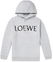 LOEWE Logo Print Loose-Fit Cotton Hoodie Light Grey H526Y25X36-1440 LOEWE Logo Print Loose-Fit Cotton Hoodie Light Grey H526Y25X36-1440