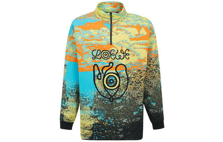 LOEWE Logo Print Turtleneck Sweatshirt Multicolor H31090-00SM