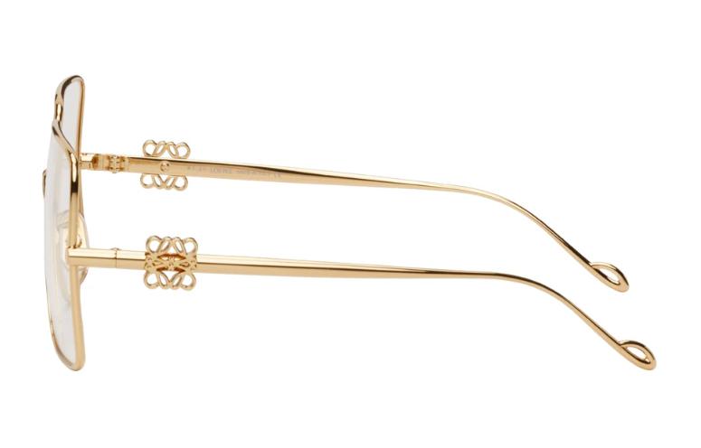 Shop 로에베 로고 스퀘어 광학 안경 남성용 - 골드. LW50038U