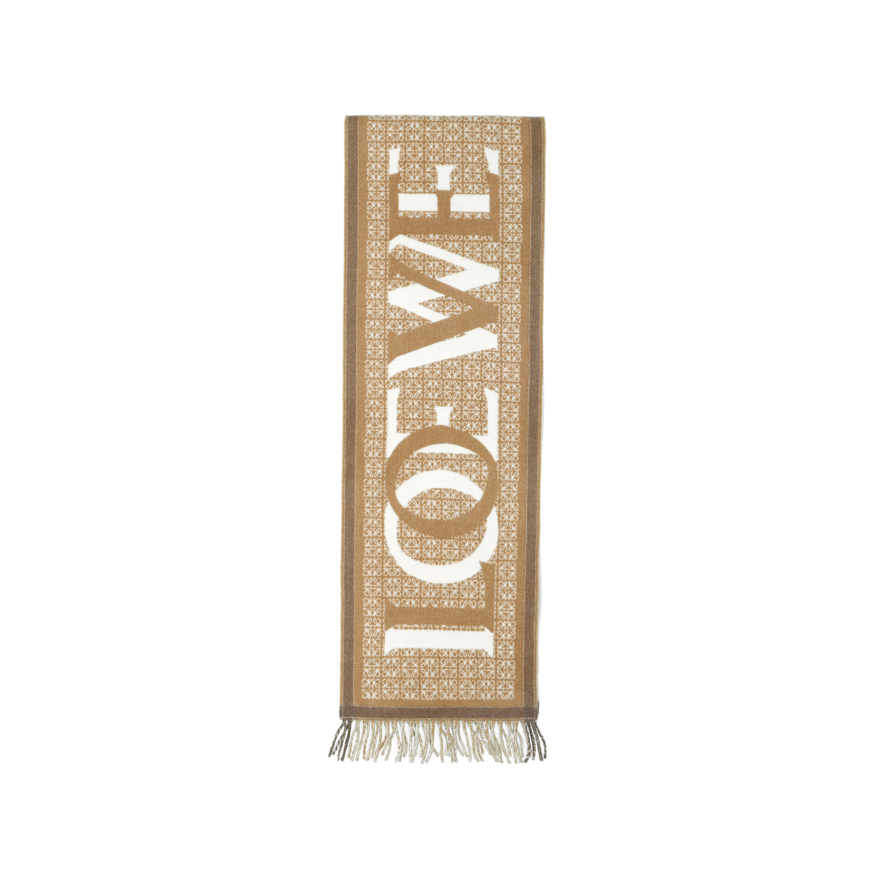 LOEWE Logo Unisex Wool Scarf - Fashionable and Minimalist Design F606257X51-2112 圖 2