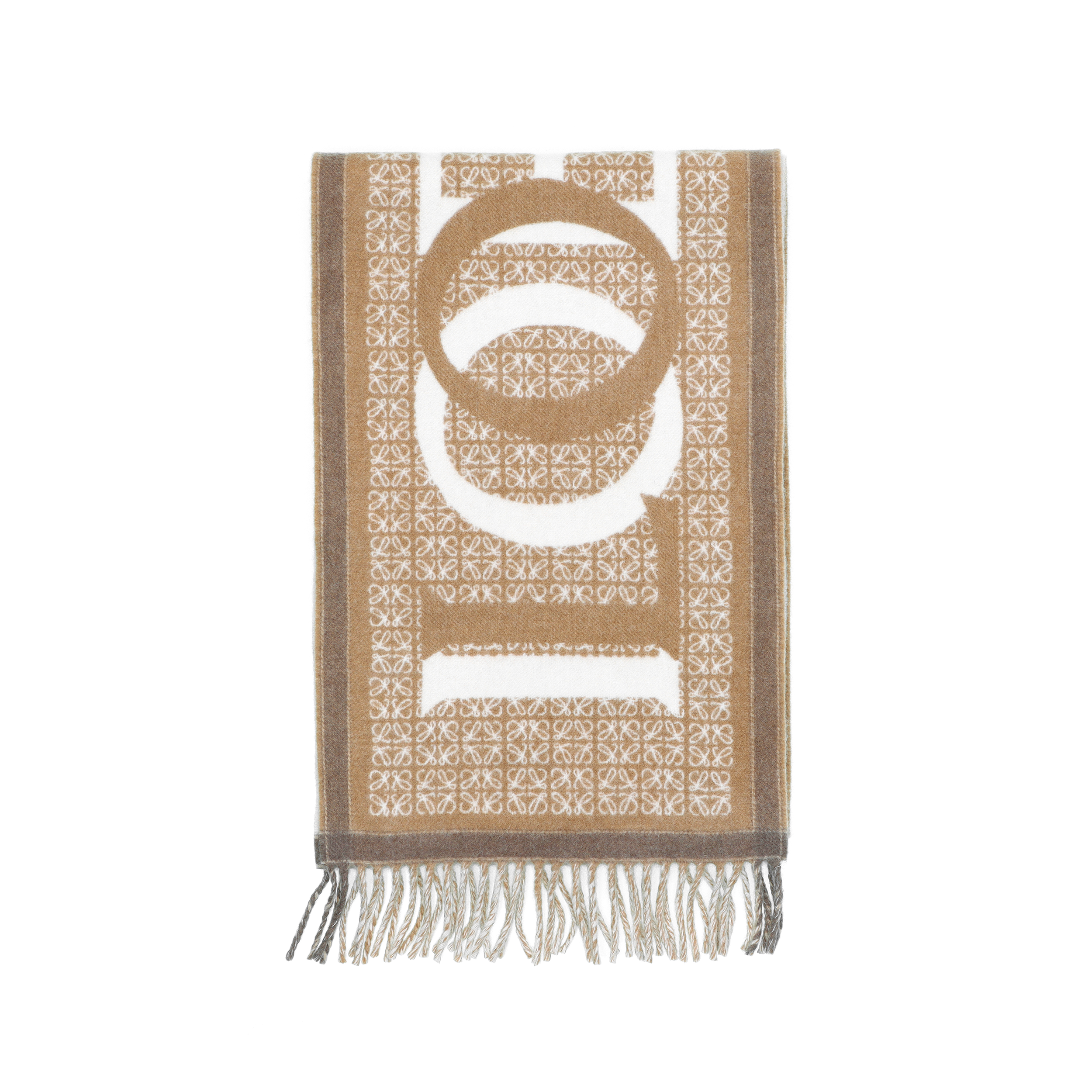 LOEWE Logo Unisex Wool Scarf - Fashionable and Minimalist Design F606257X51-2112 圖 4