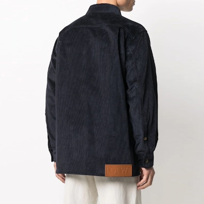 LOEWE 寬鬆燈芯絨長袖襯衫 海軍藍 H526Y05W07-5190 Shop LOEWE 寬鬆燈芯絨長袖襯衫 海軍藍 H526Y05W07-5190