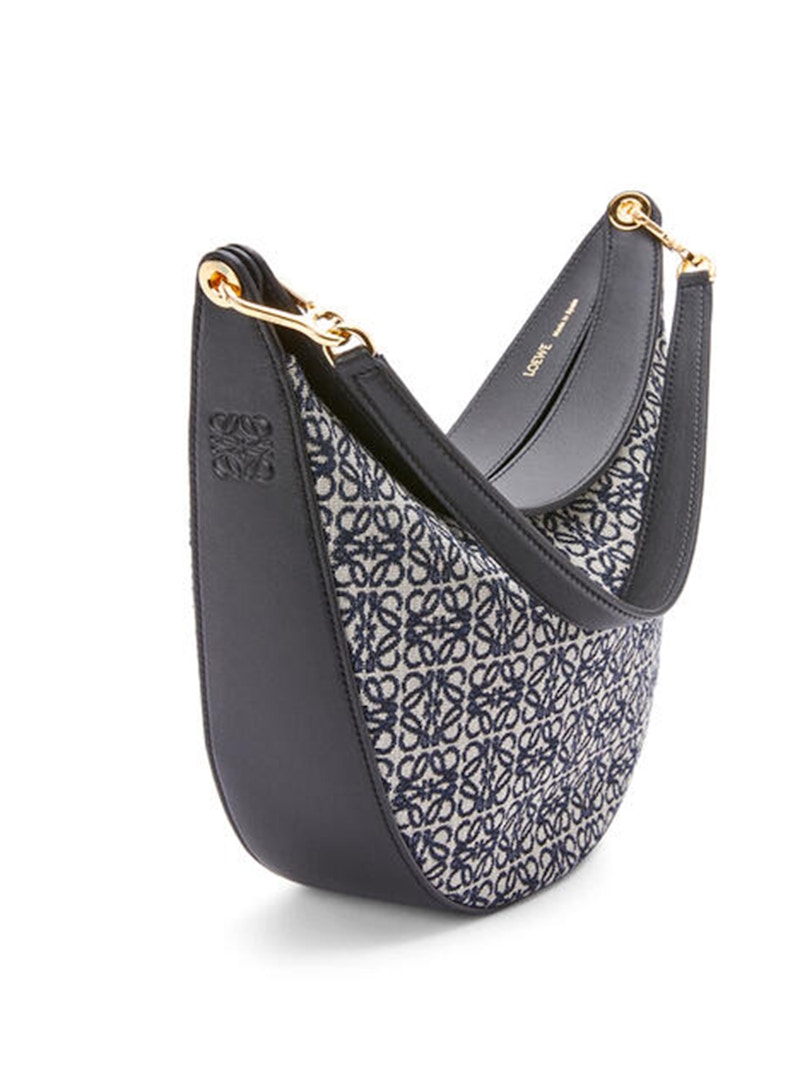 Order LOEWE Luna 肩背包 經典提織安娜格拉姆 海軍藍/黑色