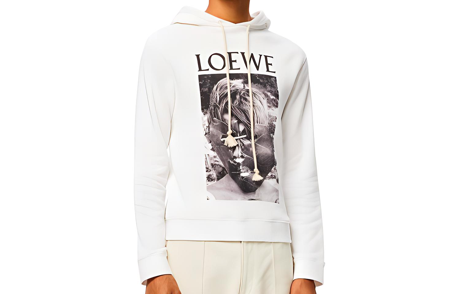 LOEWE Mask Print Long Sleeve Sweatshirt White H6109730PC-2100