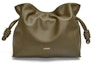 Buy LOEWE Tas Medium Flamenco Kulit Nappa Hijau Khaki Tua