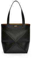 LOEWE Medium Puzzle Fold Tote in Shiny Calfskin Black LOEWE Medium Puzzle Fold Tote in Shiny Calfskin Black