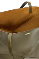 Lookbook LOEWE Medium Puzzle Fold Tote in Shiny Calfskin Dark Khaki Green