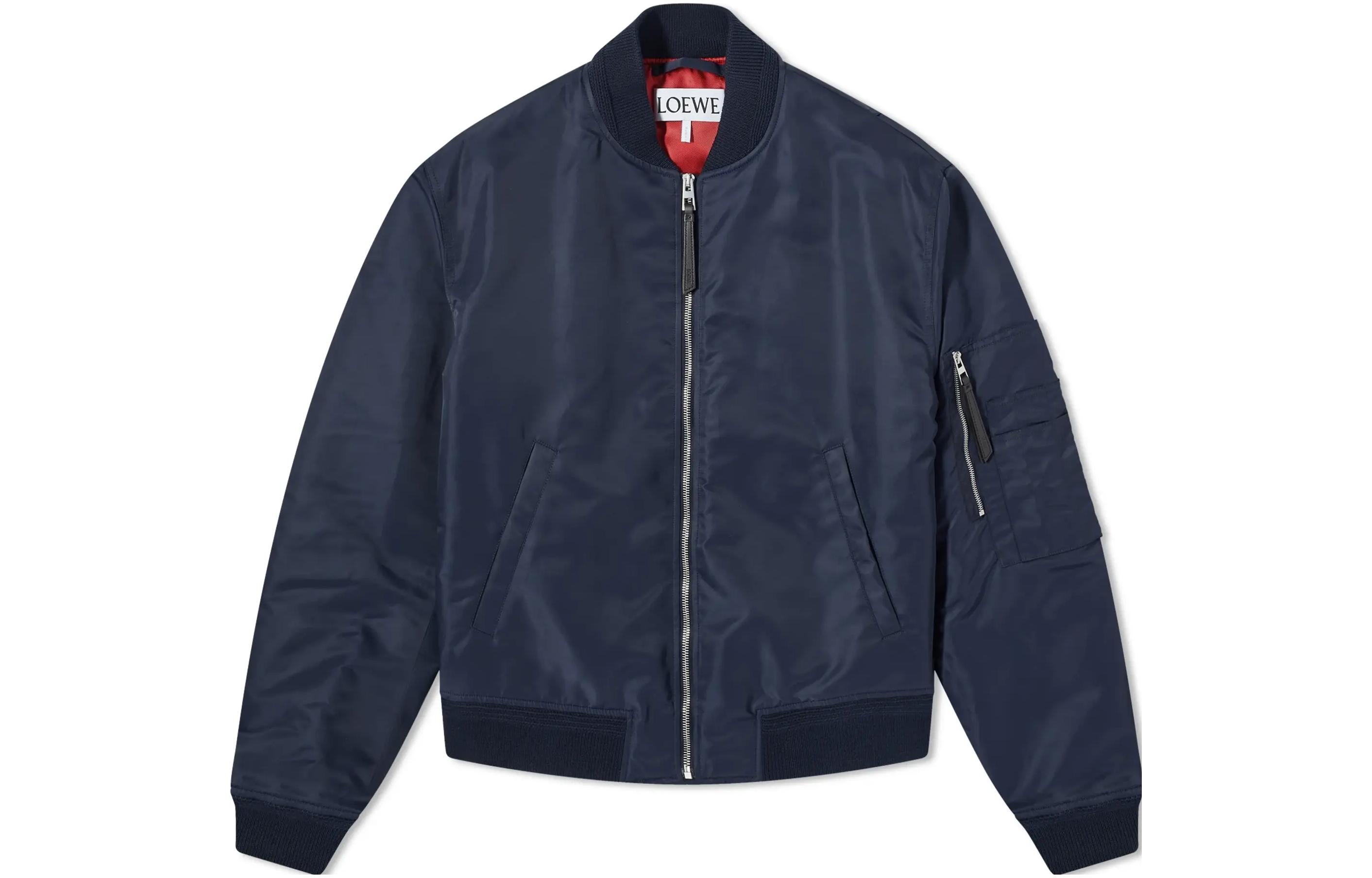 LOEWE Midnight Blue Solid Zip-Up Bomber Jacket H526Y03W965440