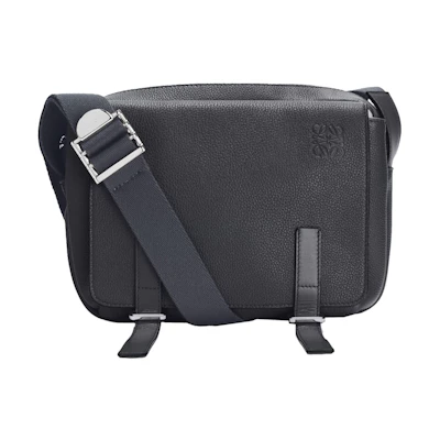 LOEWE Military Messenger Bag in Soft Grained Calfskin XS Anthracite