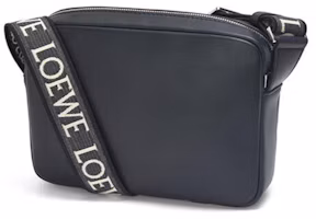 Order Bolso Mensajero Militar LOEWE en Piel de Ternera Graneada y Jacquard XS Azul Marino.