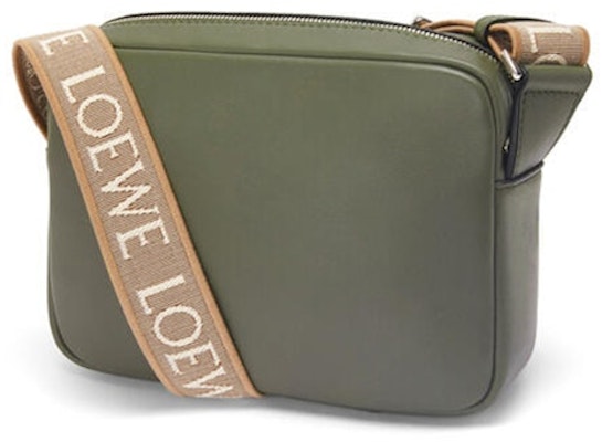 LOEWE Military Messenger Bag in Soft Grained Calfskin and Jacquard XS Khaki Green Order LOEWE Military Messenger Bag in Soft Grained Calfskin and Jacquard XS Khaki Green