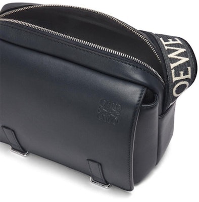 LOEWE Military Messenger Bag in Soft Grained Calfskin and Jacquard XS Deep Navy Lookbook LOEWE Military Messenger Bag in Soft Grained Calfskin and Jacquard XS Deep Navy
