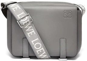 LOEWE Military Messenger Bag in Supple Smooth Calfskin and Jacquard XS Gray LOEWE Military Messenger Bag in Supple Smooth Calfskin and Jacquard XS Gray