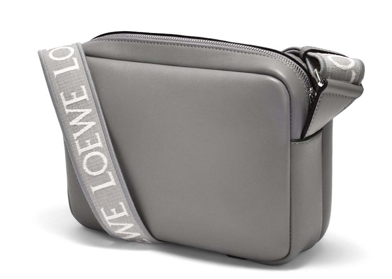 LOEWE Military Messenger Bag in Supple Smooth Calfskin and Jacquard XS Gray 圖 2