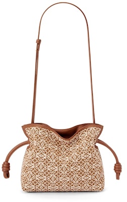 LOEWE Mini Flamenco Clutch in Anagram Jacquard and Calfskin Tan/Pecan Order LOEWE Mini Flamenco Clutch in Anagram Jacquard and Calfskin Tan/Pecan