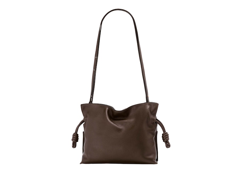 LOEWE Mini Flamenco Clutch in Nappa Calfskin Chocolate