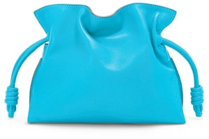 LOEWE Mini Flamenco Clutch in Nappa Calfskin Cyan LOEWE Mini Flamenco Clutch in Nappa Calfskin Cyan
