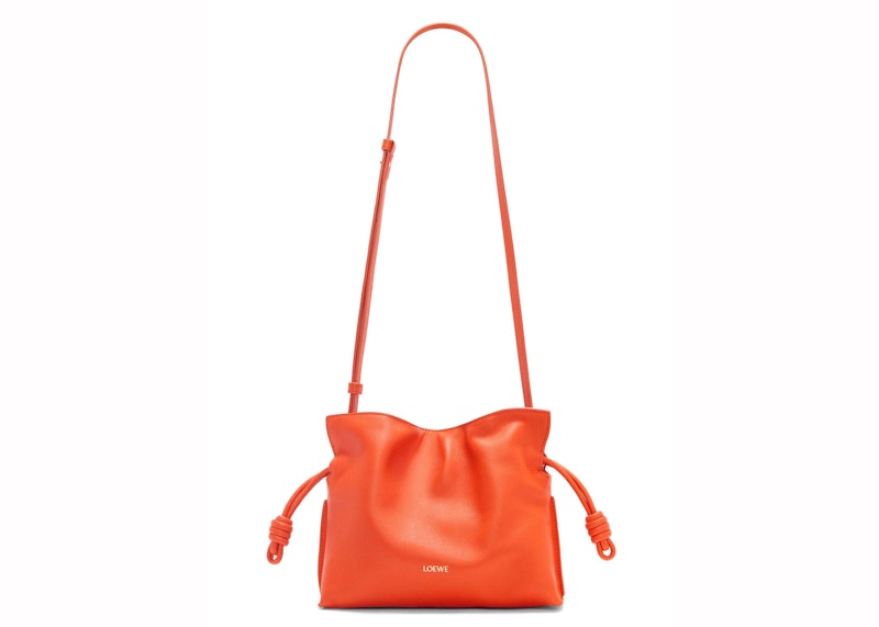 LOEWE Mini Flamenco Clutch in Nappa Calfskin Vivid Orange