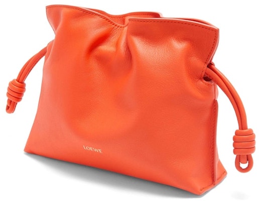 LOEWE Mini Flamenco Clutch Nappa Calfskin Jingga Terang Order LOEWE Mini Flamenco Clutch Nappa Calfskin Jingga Terang