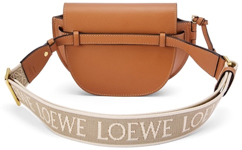 Tas LOEWE Mini Gate Dual Kulit Anak Sapi dan Jacquard Tan Order Tas LOEWE Mini Gate Dual Kulit Anak Sapi dan Jacquard Tan