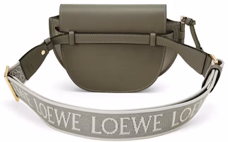 Order LOEWE Mini Gate Dual Bag in Soft Calfskin and Jacquard Autumn Green