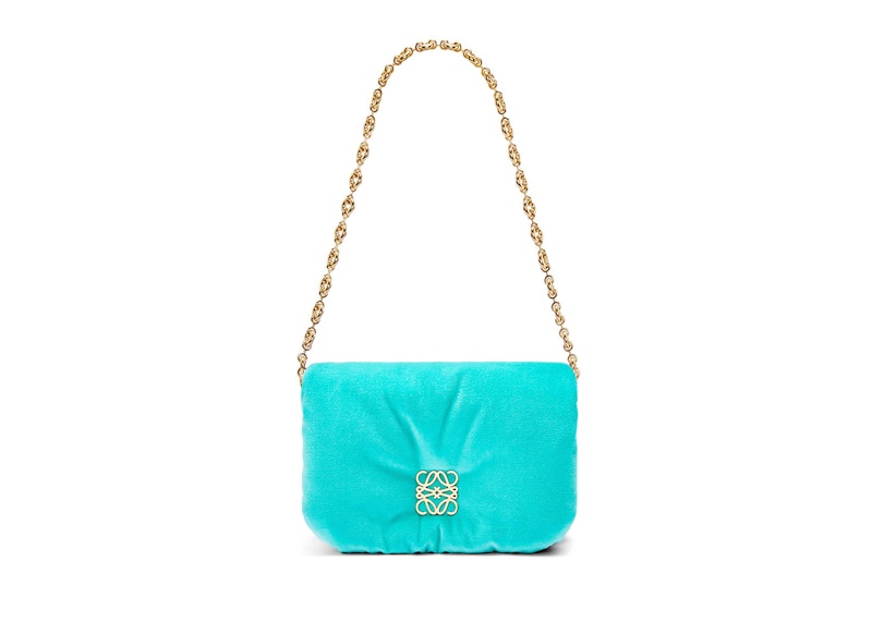 LOEWE Mini Puffer Goya Bag In Velvet Caribbean Blue