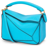 LOEWE Mini Puzzle Bag in Soft Grained Calfskin Cyan LOEWE Mini Puzzle Bag in Soft Grained Calfskin Cyan