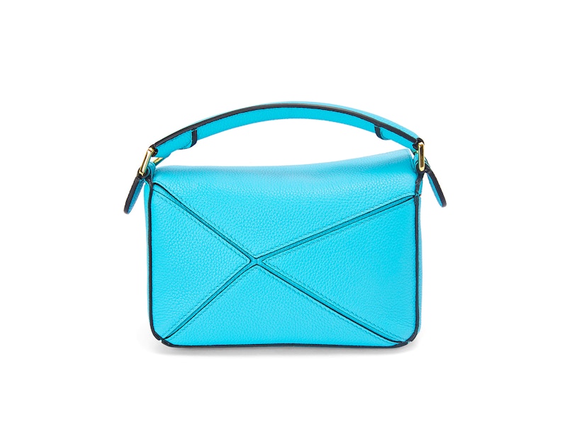 LOEWE Mini Puzzle Bag in Soft Grained Calfskin Cyan 圖 2
