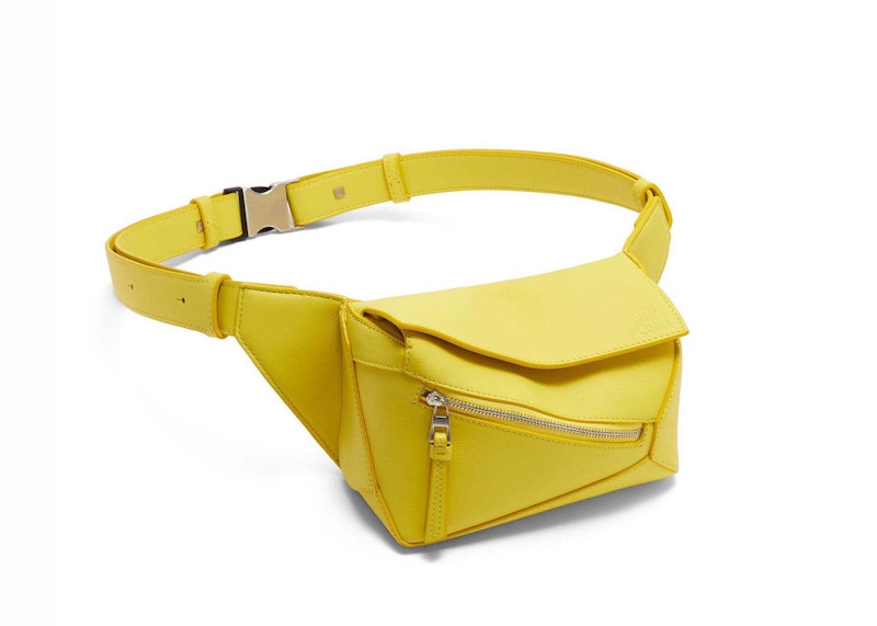 LOEWE Mini Puzzle Bumbag in Classic Calfskin Lemon Zest