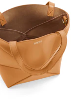 Lookbook LOEWE Mini Puzzle Fold Tote in Shiny Calfskin Warm Desert