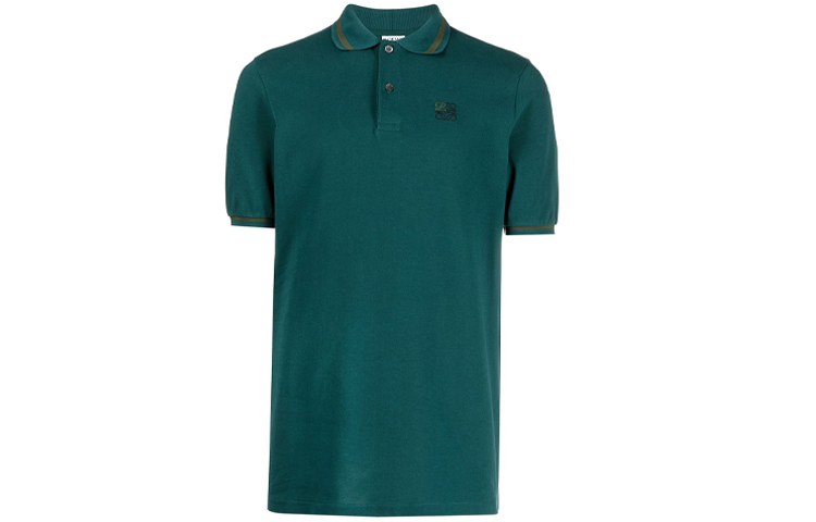 LOEWE Minimalist Embroidered Short Sleeve Polo Shirt in Dark Green. H526Y26J01-1200